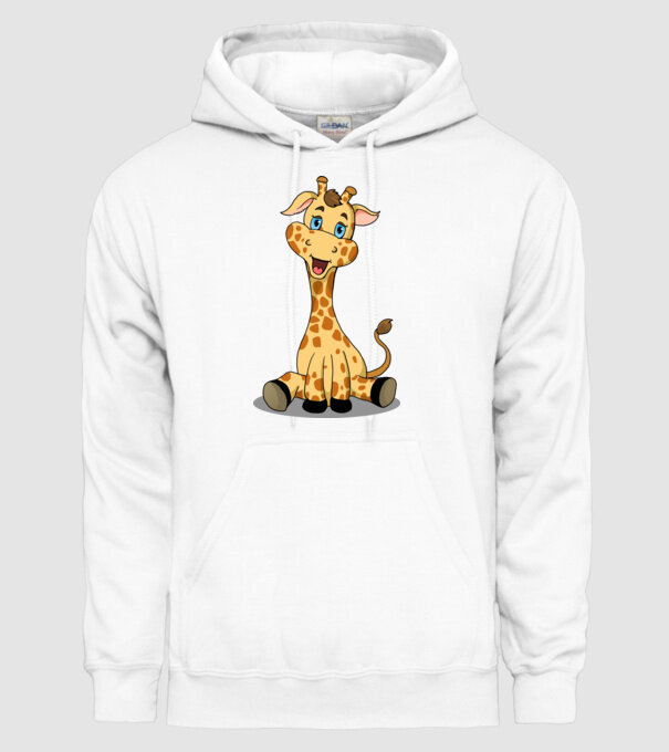 Cute giraffe model alb pe tricou