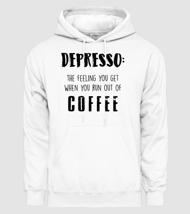 Depresso model alb pe tricou