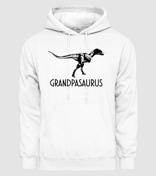 Familia de dinozauri Grandpasaurus model alb pe tricou