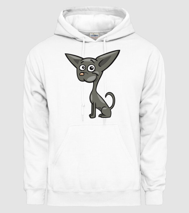Dog silhouette model alb pe tricou