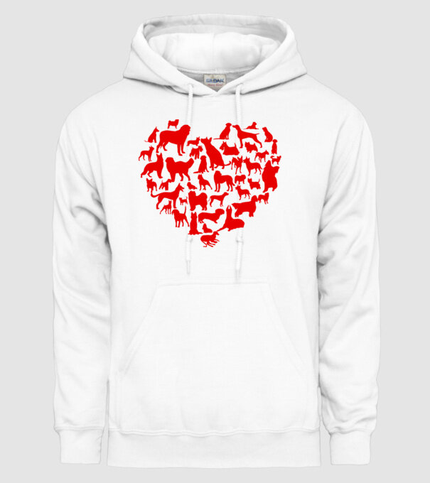 Doggy heart model alb pe tricou