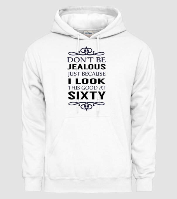 'Don''t be jealous - 60' model alb pe tricou