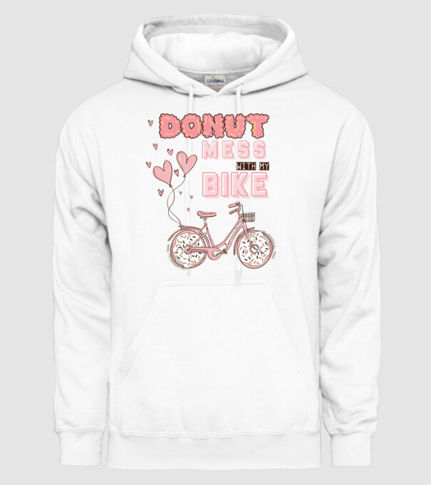 Donut mess with my bike model alb pe tricou