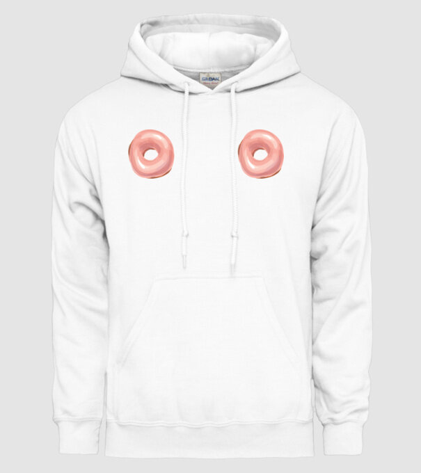 Donut titties model alb pe tricou