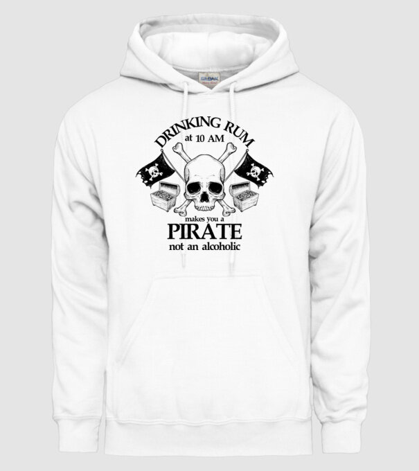Drinking rum model alb pe tricou