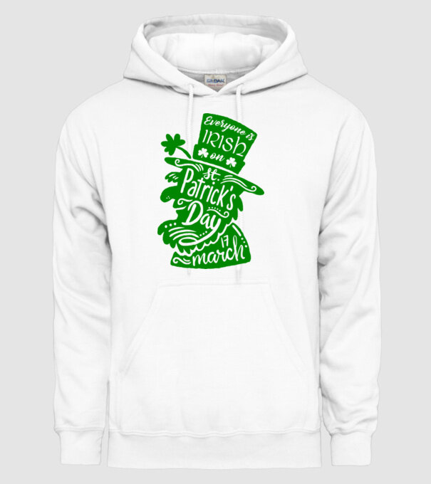 Everyone is irish leprechaun model alb pe tricou