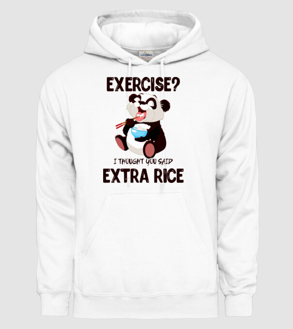 Exercise panda model alb pe tricou