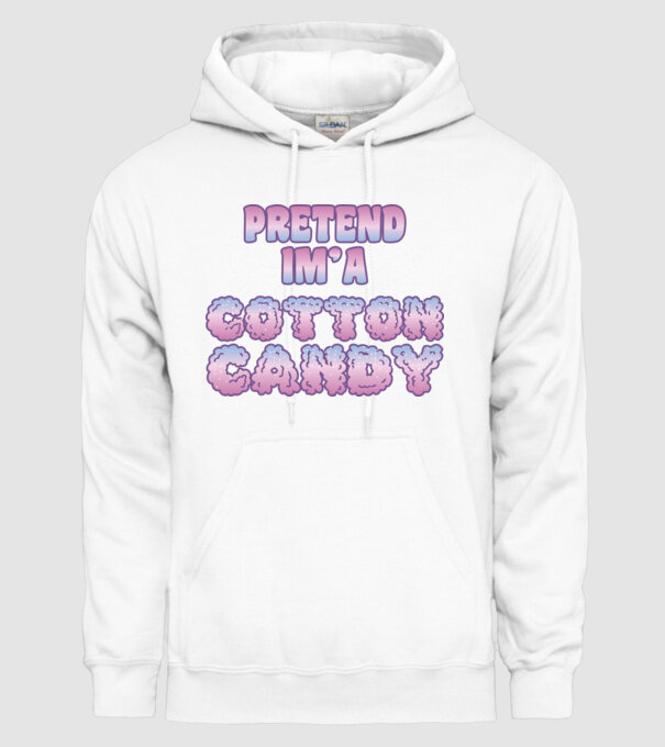 Vată de zahăr carnaval model alb pe tricou