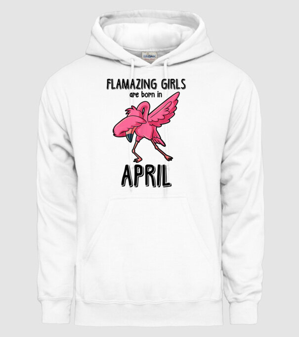 Flamazing girls are born in april black model alb pe tricou