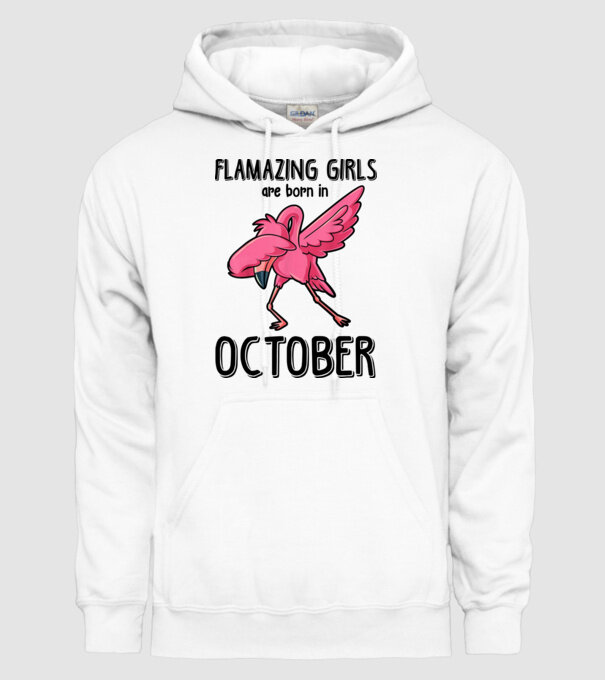 Flamazing girls are born in october black model alb pe tricou