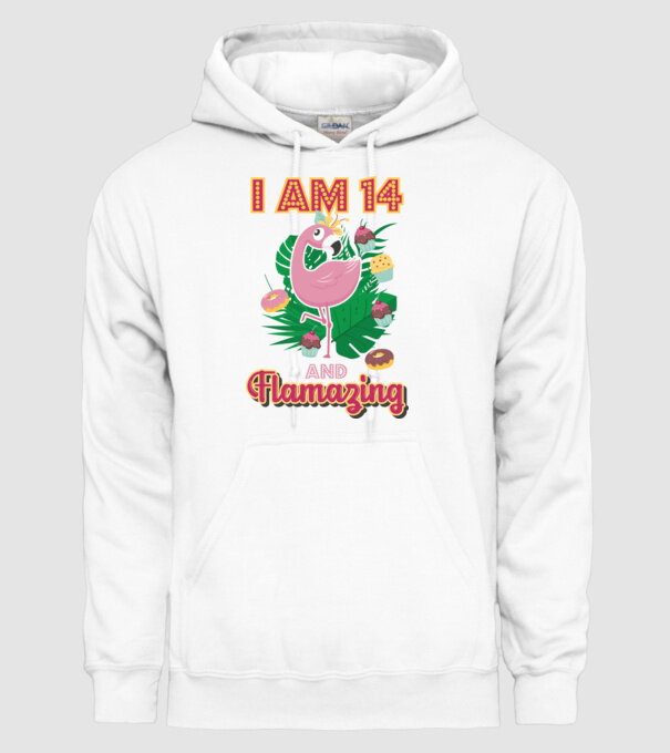 FLAMAZING Birthday 14 Years old model alb pe tricou