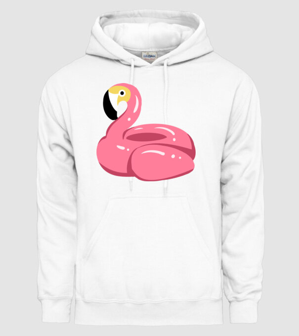Flamingo colac de înot model alb pe tricou