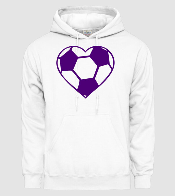 inimă fotbal model alb pe tricou