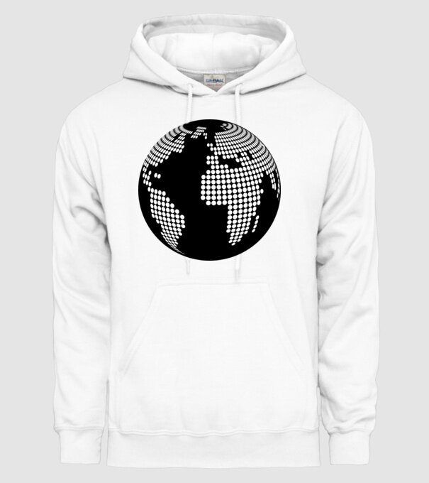 Glob pământesc model alb pe tricou