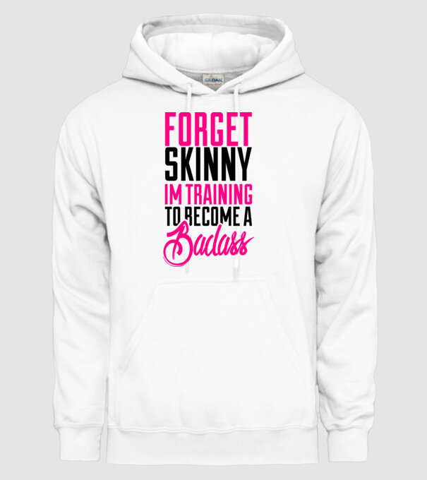 Forget Skinny model alb pe tricou