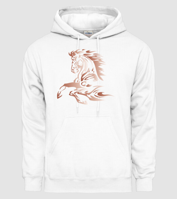 cal alergând model alb pe tricou