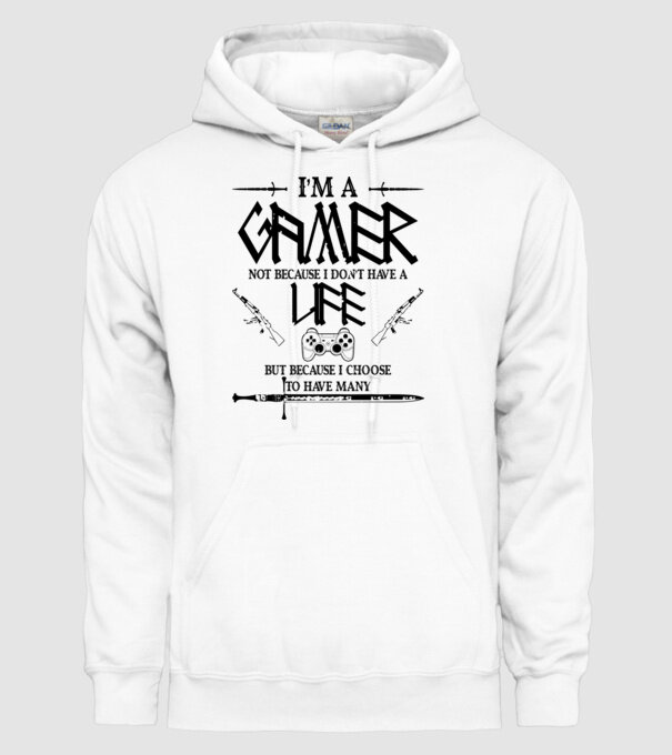 Gamer Life model alb pe tricou
