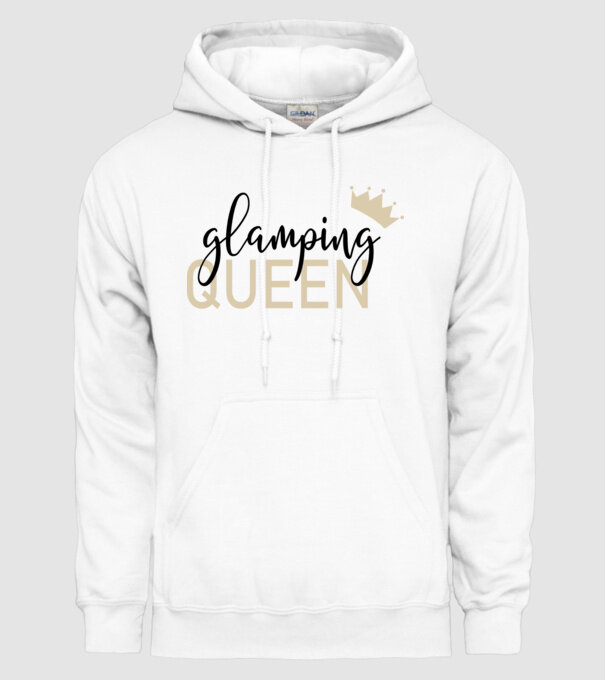 Glamping queen model alb pe tricou