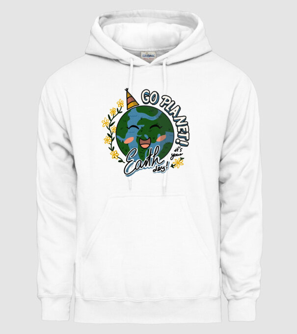 Go planet model alb pe tricou