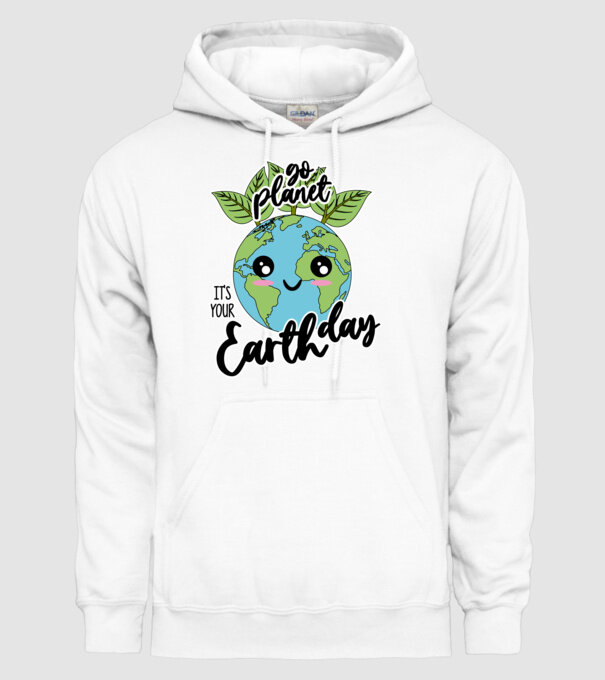 Go planet its your earth day model alb pe tricou