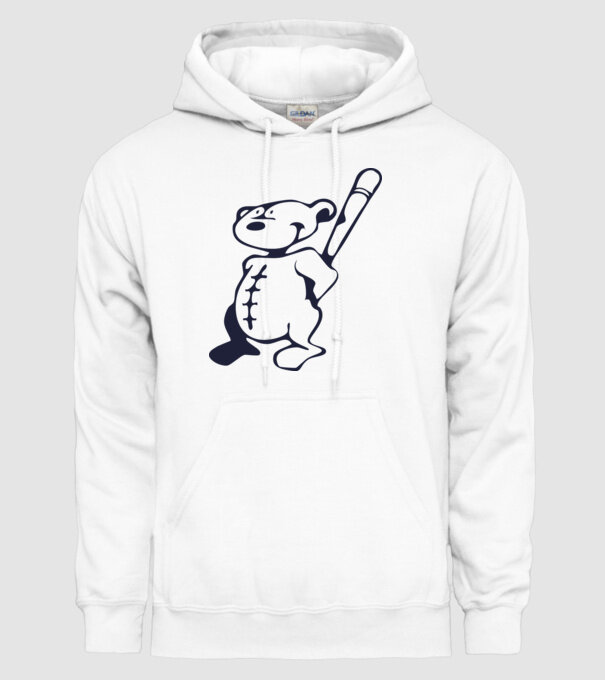 Ursuleț agresiv model alb pe tricou