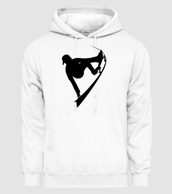 Skateboarder model alb pe tricou