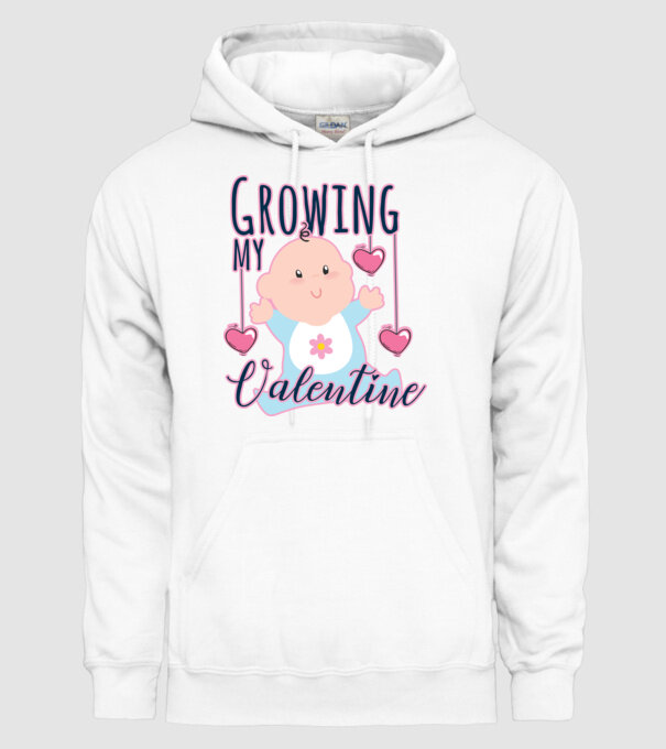 Growing my Valentine model alb pe tricou