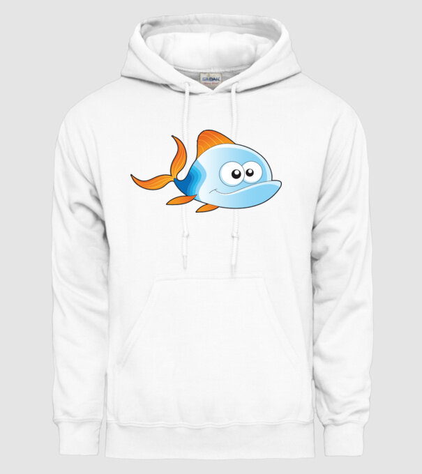 Fish model alb pe tricou