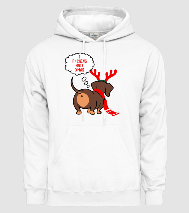 Hate Xmas model alb pe tricou