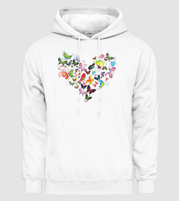 Butterfly Heart model alb pe tricou