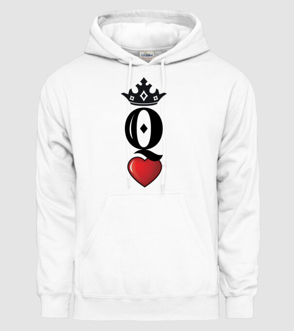Cuplu HeartQueen model alb pe tricou