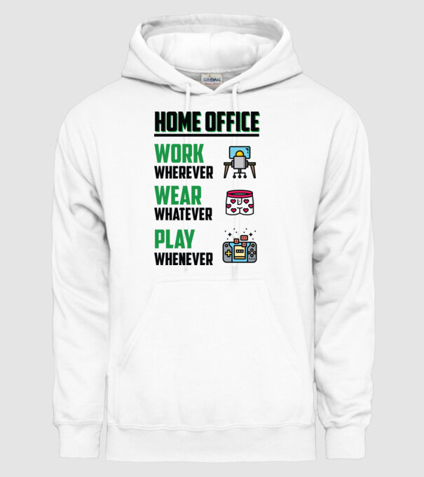 Home office model alb pe tricou