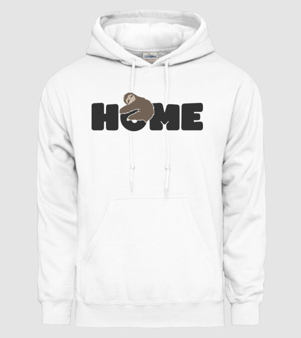 Home Sloth model alb pe tricou