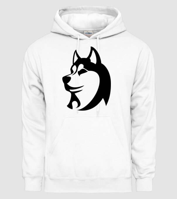 Husky model alb pe tricou
