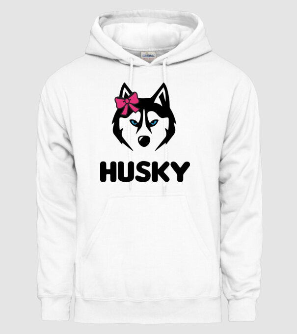 Husky fată model alb pe tricou