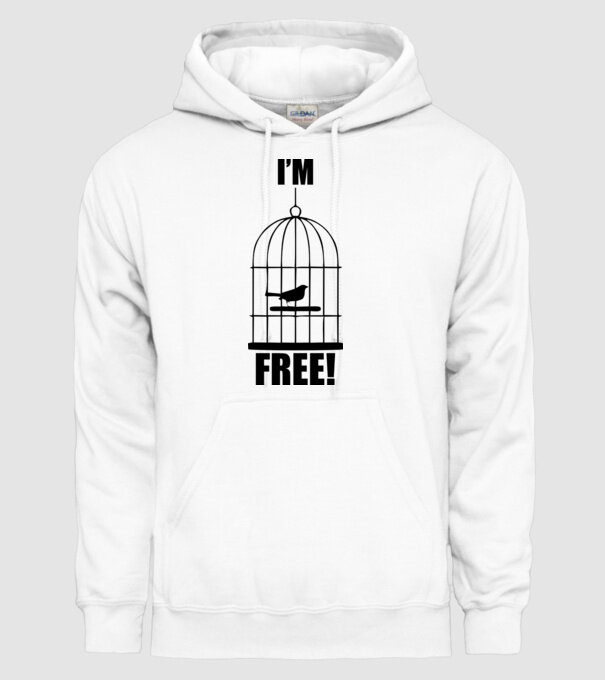 'I''m free' model alb pe tricou