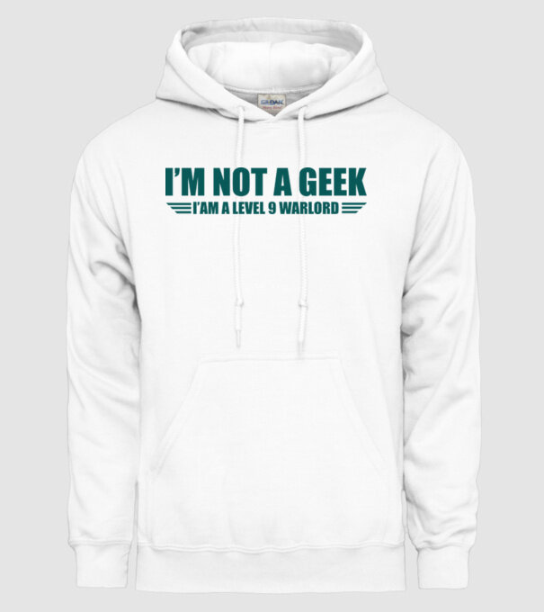 'I''m not a geek' model alb pe tricou