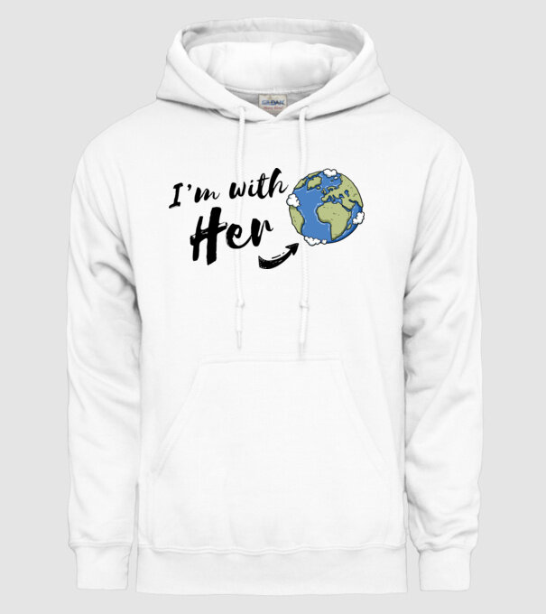 'i''m with her' model alb pe tricou