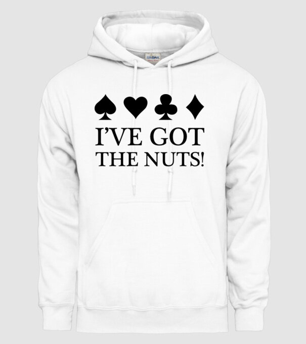 'I''ve got the nuts' model alb pe tricou