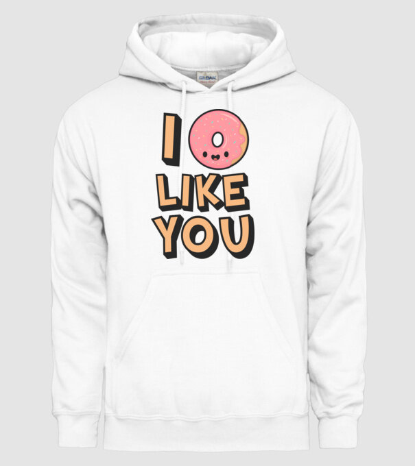 I donut like you model alb pe tricou