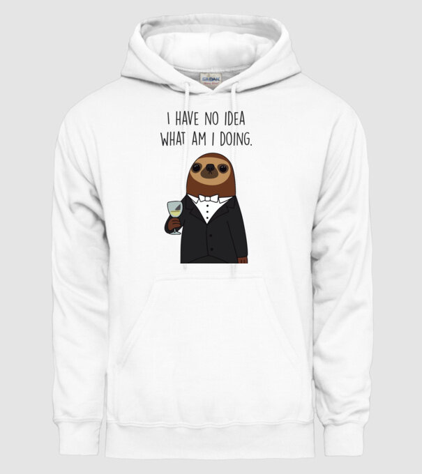 I have no idea sloth model alb pe tricou