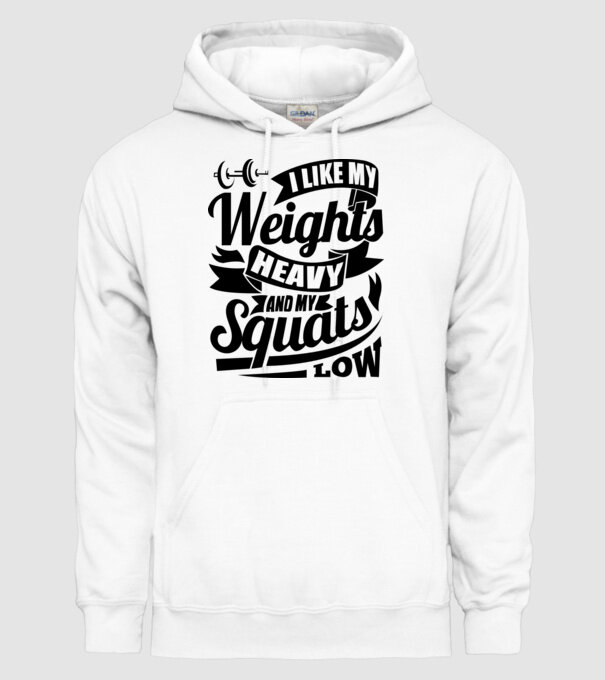 I like my weights model alb pe tricou