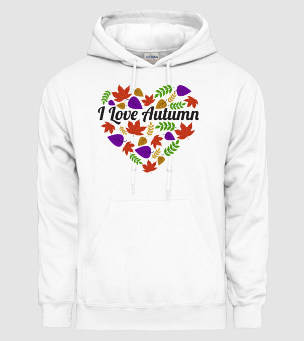 I love autumn model alb pe tricou