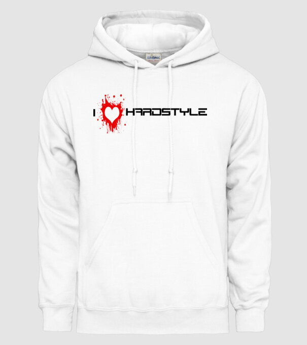 i love hardstyle model alb pe tricou