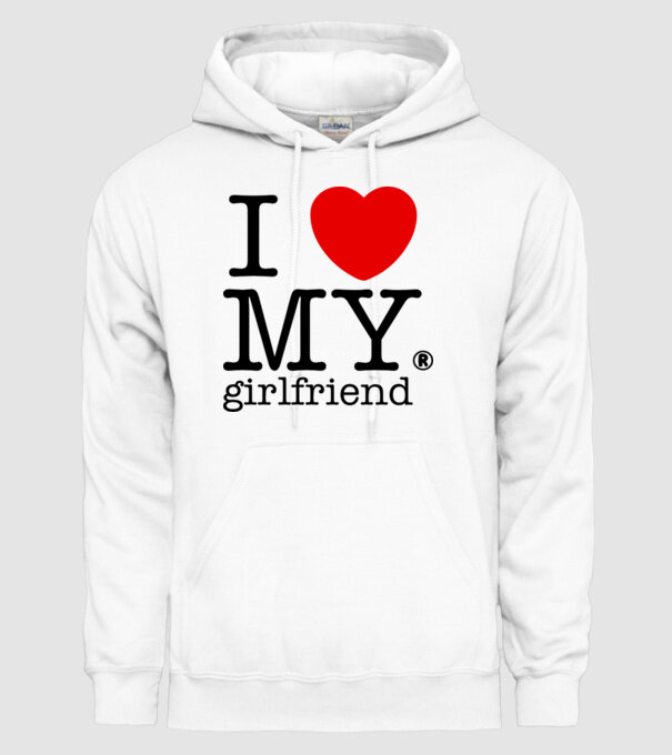 I love my Girlfriend model alb pe tricou