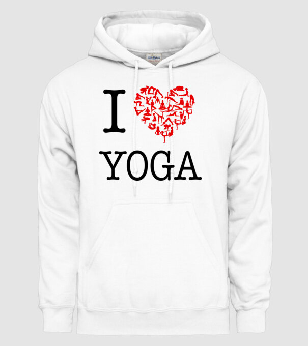 I LOVE YOGA model alb pe tricou
