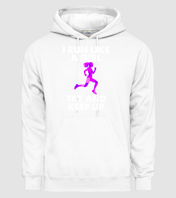 I run like a girl model alb pe tricou