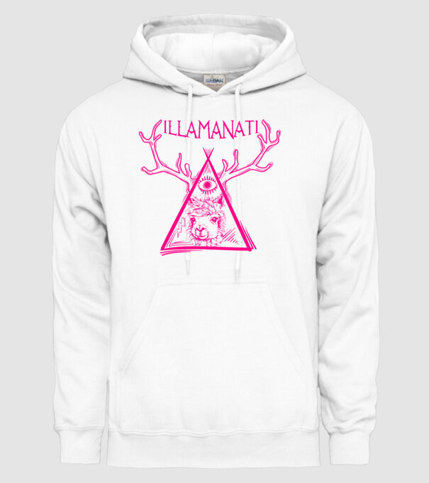 Illamanati model alb pe tricou