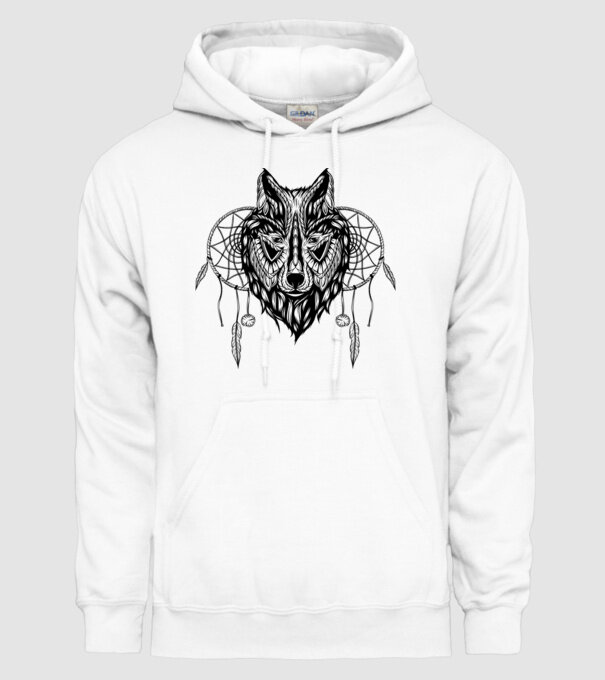 lup indian model alb pe tricou