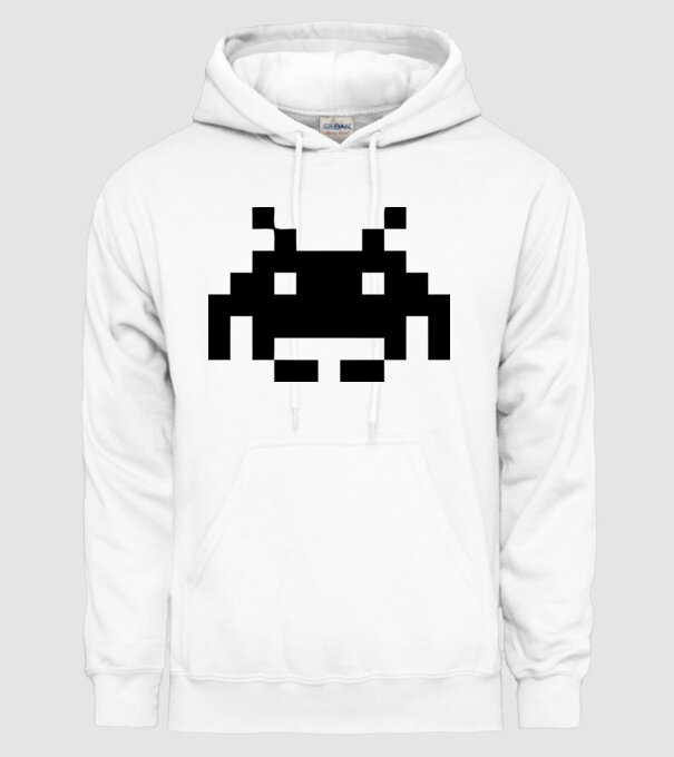 Invaders retro model alb pe tricou